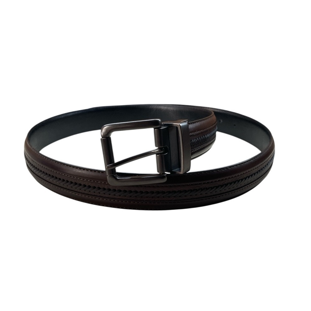 Columbia Men’s Belt Size 40 Synthetic Leather Sports Reversible Brown Black